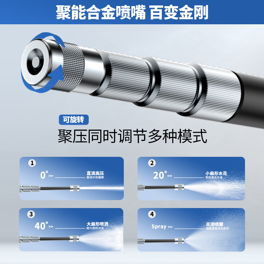 劲捷 KINGJOY洗车水枪伸缩高压强力家用自来水龙头增压喷水软管冲洗地浇花神器 三段伸缩水枪【注水后30米套装】旋钮控压+多种模式 独家自研专利款丨洗车/洗地/浇花园艺