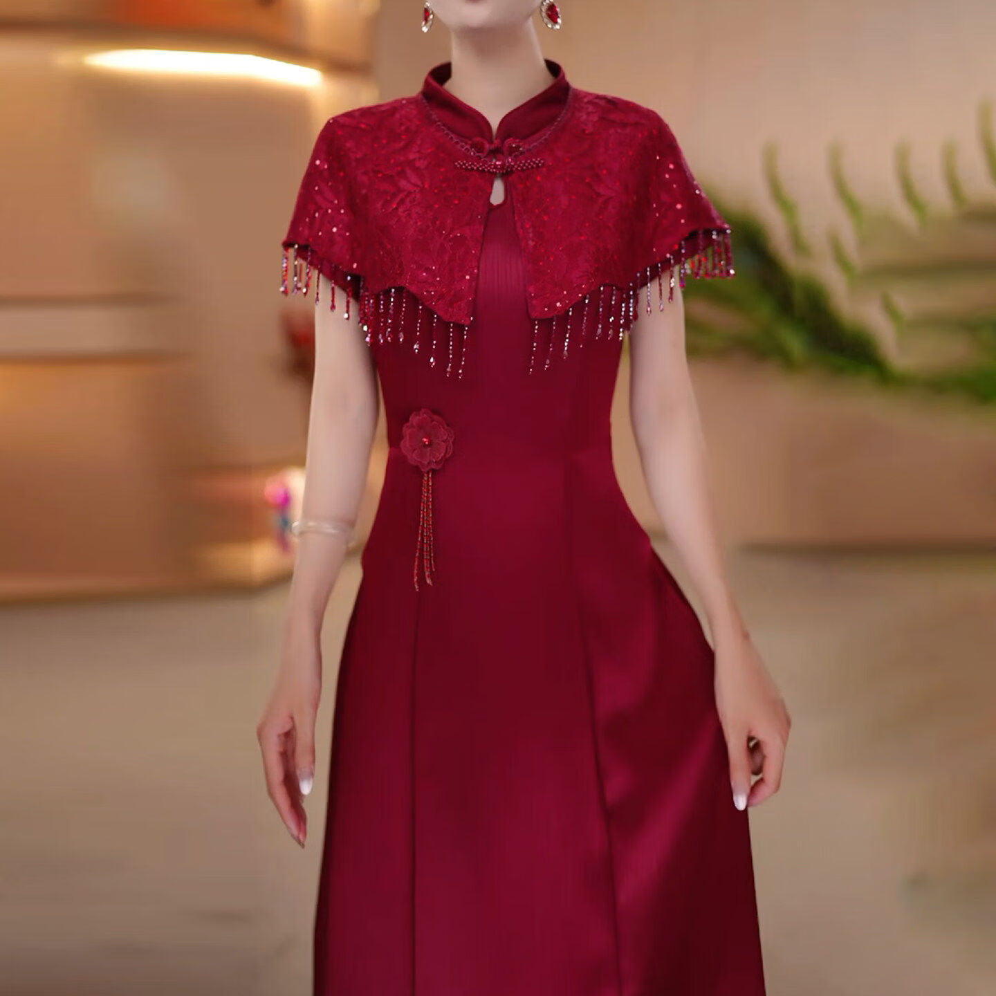 香影芬喜婆婆婚宴装连衣裙2026新款女夏季五月一轻奢高级感年轻妈妈礼服 图片色 M (建议85-100斤)