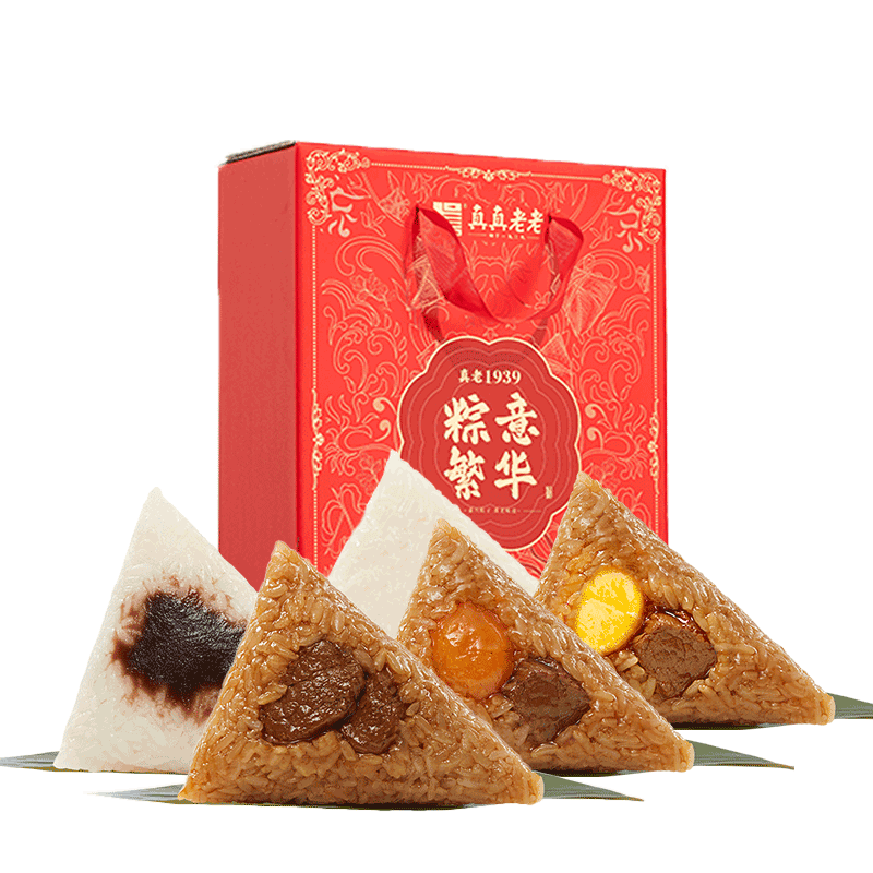真真老老粽子礼盒粽意繁华礼粽880g6粽6味蛋黄鲜肉豆沙蜜枣/团购京东自营