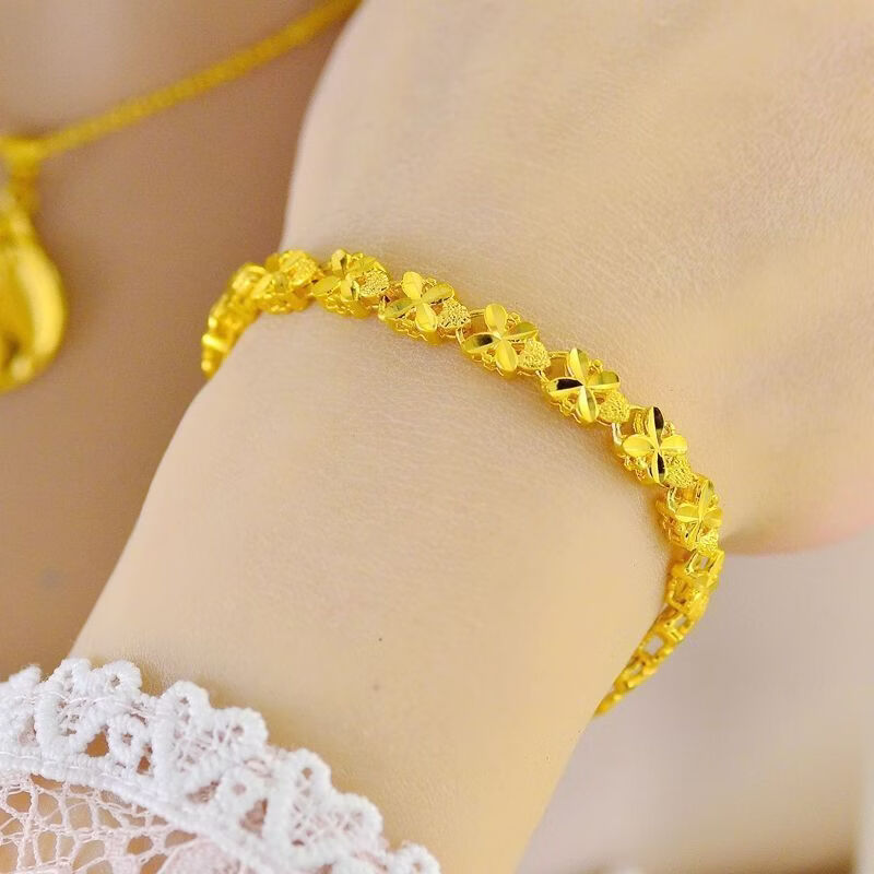 【镇店之宝】正品爱心四叶草手链女款高级礼盒送老婆送女友 四叶草爱心手链【送精美礼盒】