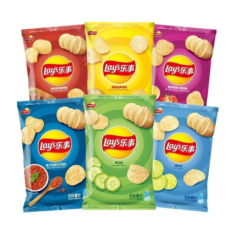 乐事（Lay's）乐事薯片40克*10袋商超同款原味黄瓜办公休闲假日追剧零食大礼包 混合口味40g*10袋