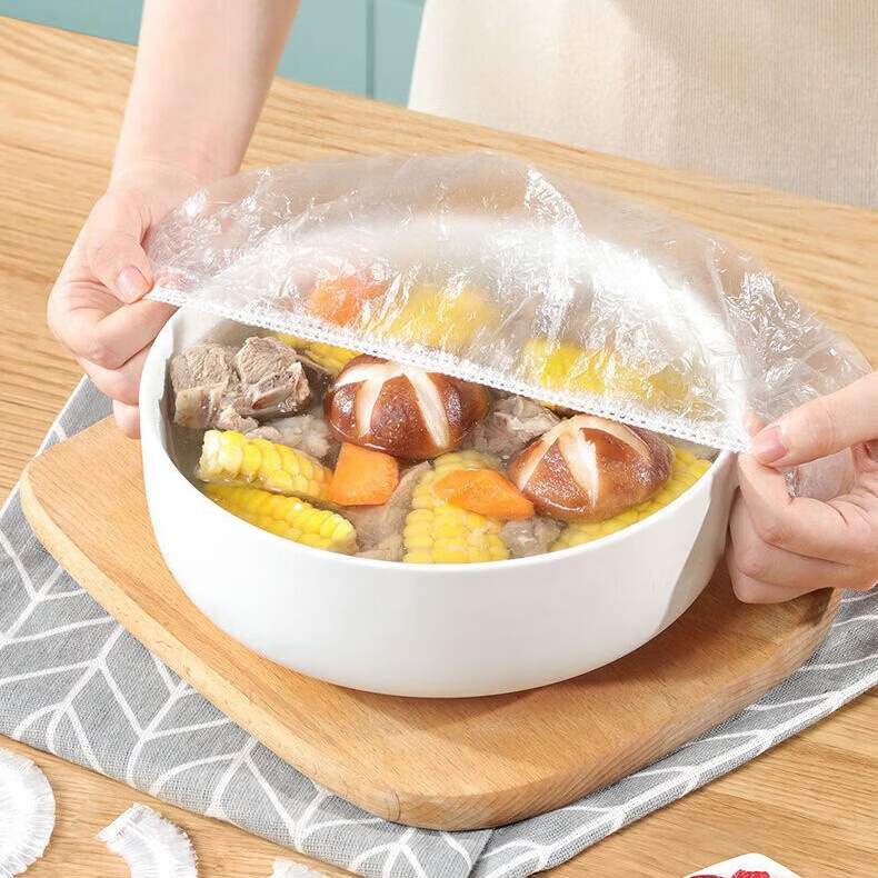 一次性保鲜膜套食品厨房冰箱剩菜碗盘松紧口保鲜袋套罩家用 600只 保鲜膜套 京东折扣/优惠券