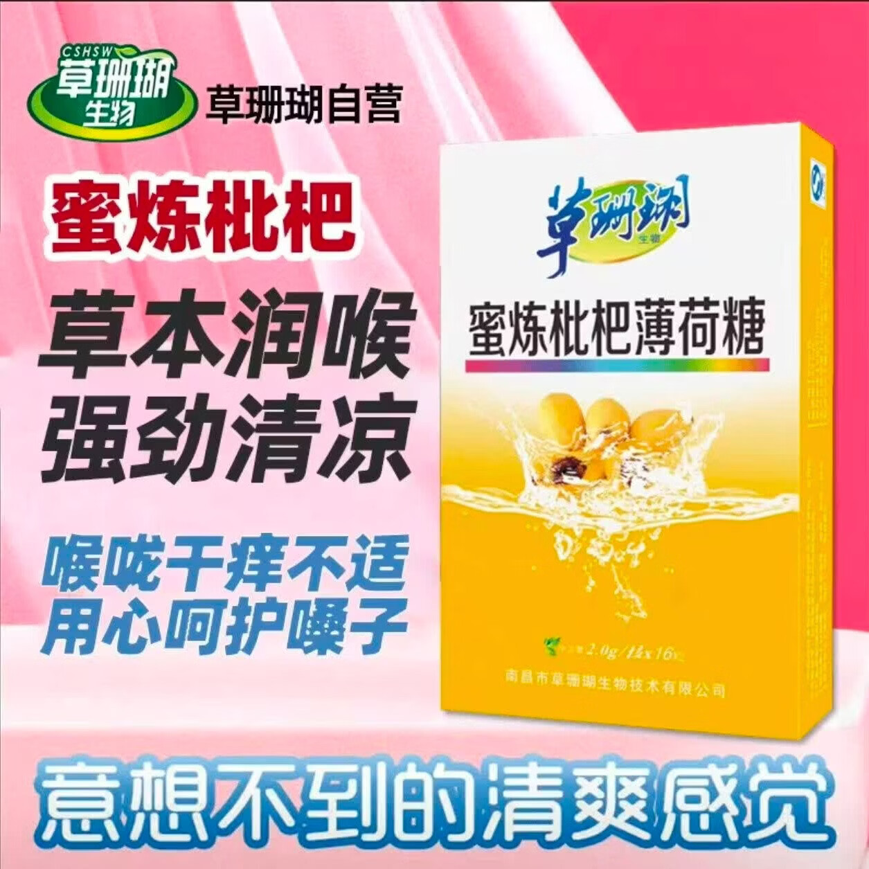 草珊瑚含片清咽利喉胖大海枇杷蜜炼金银花罗汉果甘草薄荷糖摩音 草珊瑚蜜炼枇杷薄荷糖 16片*1盒