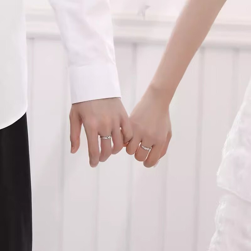 JIUZUANCAI999足银时尚星夜情侣对戒指高档纯银饰品情人节520送男女友礼物 【星夜戒指】男女一对【真爱礼盒+999证书】