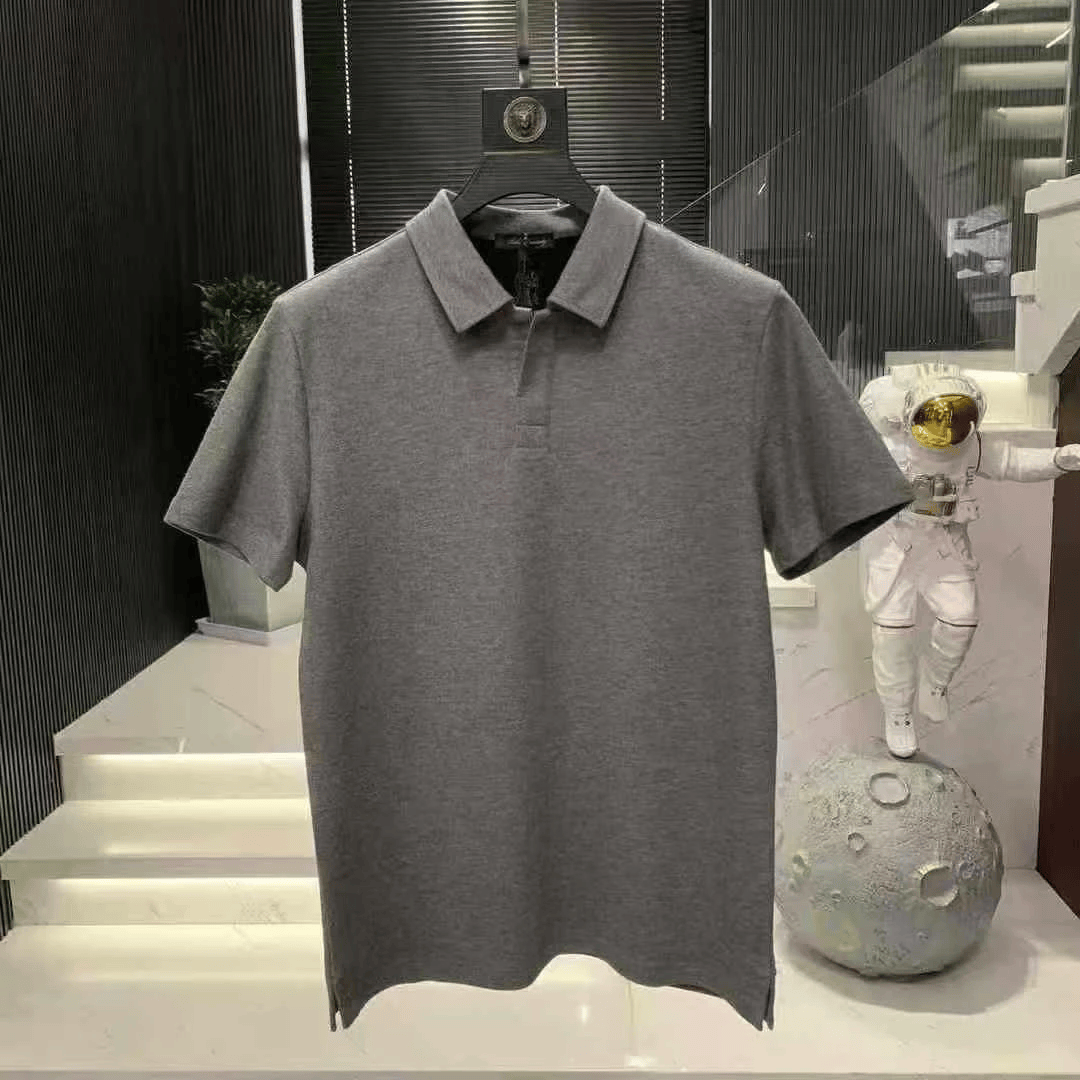 【型男必备】夏季新款男士高奢简约净版商务休闲百搭显瘦时尚短袖 灰色 2XL 【建议体重145-160斤】