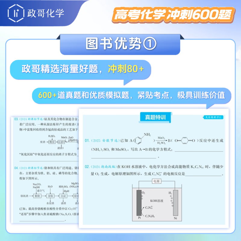 2026备考高考化学冲刺600题高考进阶必刷题李政化学高考化学基础1000题一千题化学冲刺600题高考高中化学冲刺模拟题高考一轮复习讲义高考二轮复习资料真题全国通用高一高二高三通用李政亲授视频讲解 【