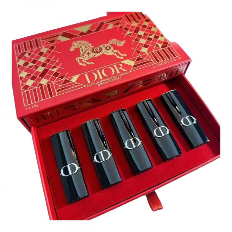 迪奥（Dior）马年限定身体护理套装口红五件套1.5g*5中小样伴手礼情人节礼盒装 马年限定口红五件套 5*1.5g