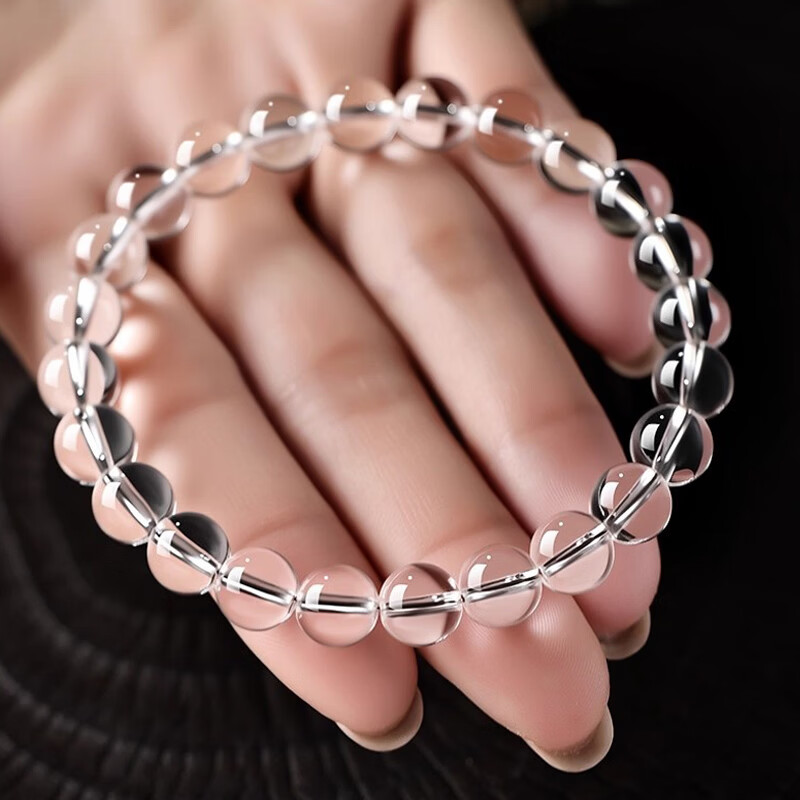 天然东海白水晶手串手饰手链男女串珠情侣手链水晶情人节生日礼物 14mm白水晶手链（15颗左右） 东海老料8A级