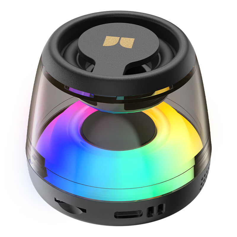 魔声（Monster）S270桌面蓝牙音箱 高音质360度立体环绕低音炮 长续航家用mini音响 琉璃氛围灯高颜色值有源音箱  Mag Flux黑【磁吸支架+TF卡+12h续航+灯效】