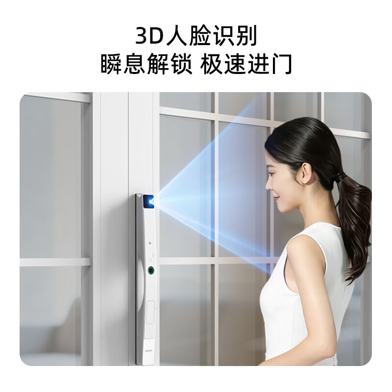 锁先森D30全自动断桥铝人脸识别智能锁已接入米家APP包安装3年质保 灰色 已接入米家APP版本