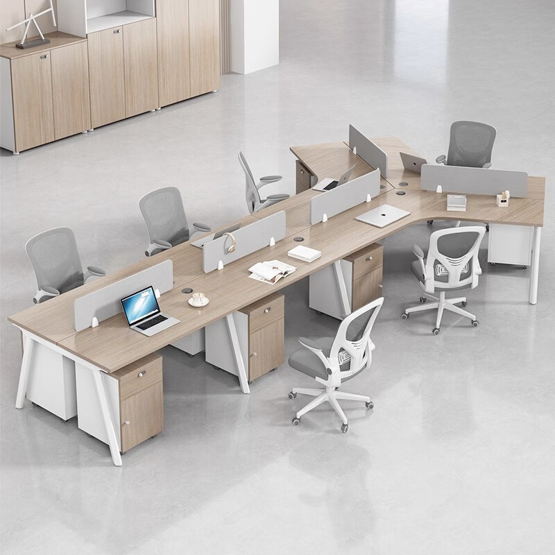 溥畔现代简约办公卡座组合屏风工作位员工办公桌可定制多人位 十人位[含柜，椅]