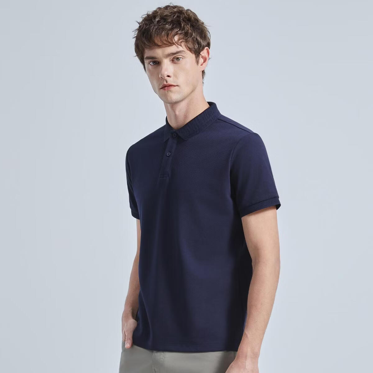 杉杉（SHANSHAN）【瞬间凉感防晒】polo衫男款轻奢高级感轻薄透气t恤 蓝色 4XL