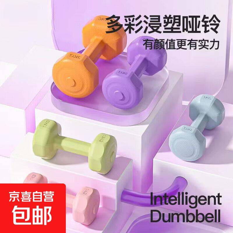 哑铃女士健身器材家用儿童男士宿舍练手臂肌瑜伽圆头组合 随机颜色1kg【单只】