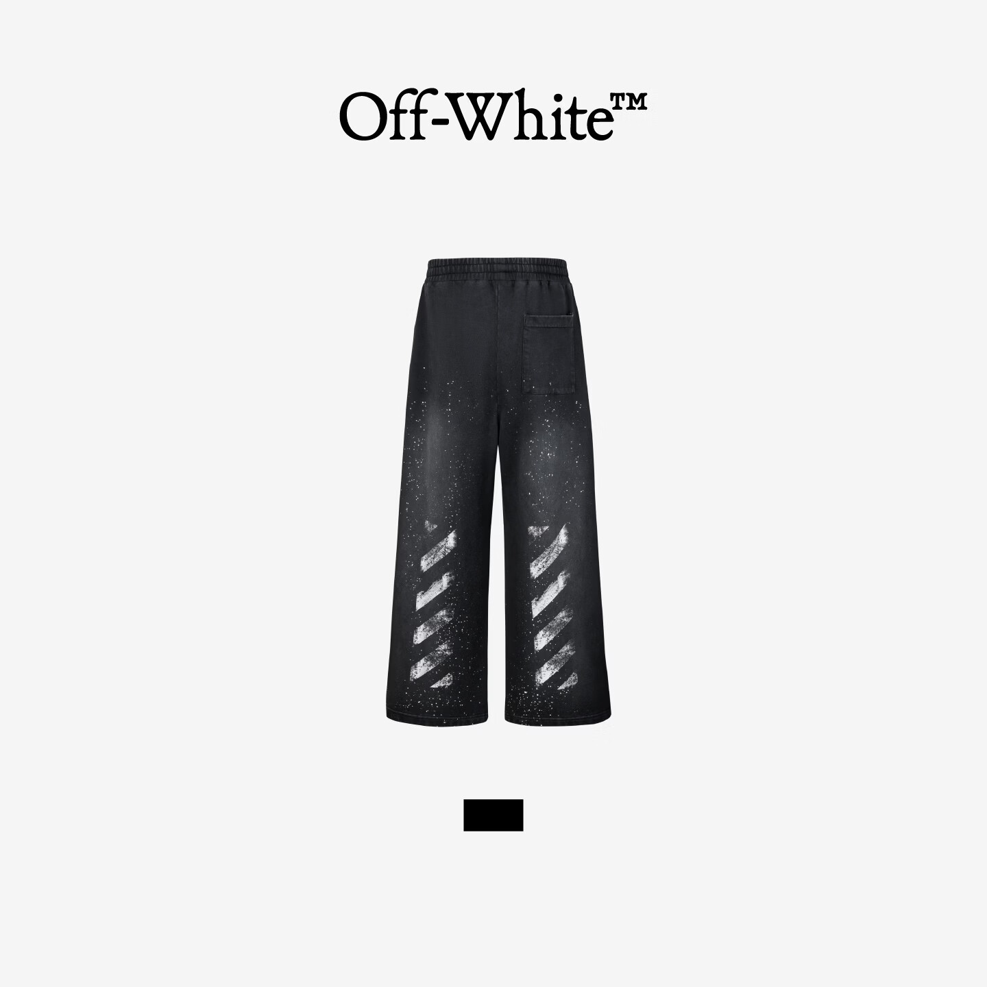OFF-WHITE™星空春夏宽松长裤男女同款休闲运动直筒轻奢潮流休闲裤子 黑色 M