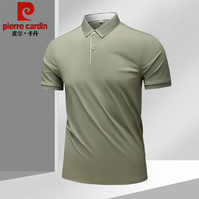 皮尔卡丹 7A抗菌冰丝抗皱polo衫短袖男士夏新款透气弹力顺滑运动速干T恤衣 黑色 【7A抗菌高弹冰丝】 3XL [建议170-185斤]