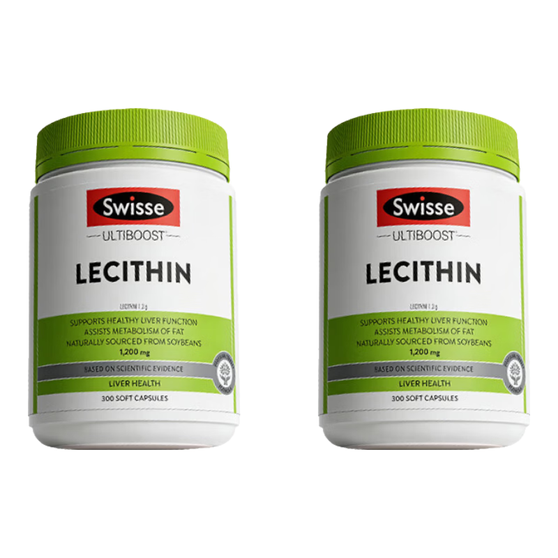 Swisse大豆卵磷脂软胶囊调节三高降血脂呵护心脏中老年成人营养保健品 300粒*2瓶 【调节三高/2瓶1周期长效调养】