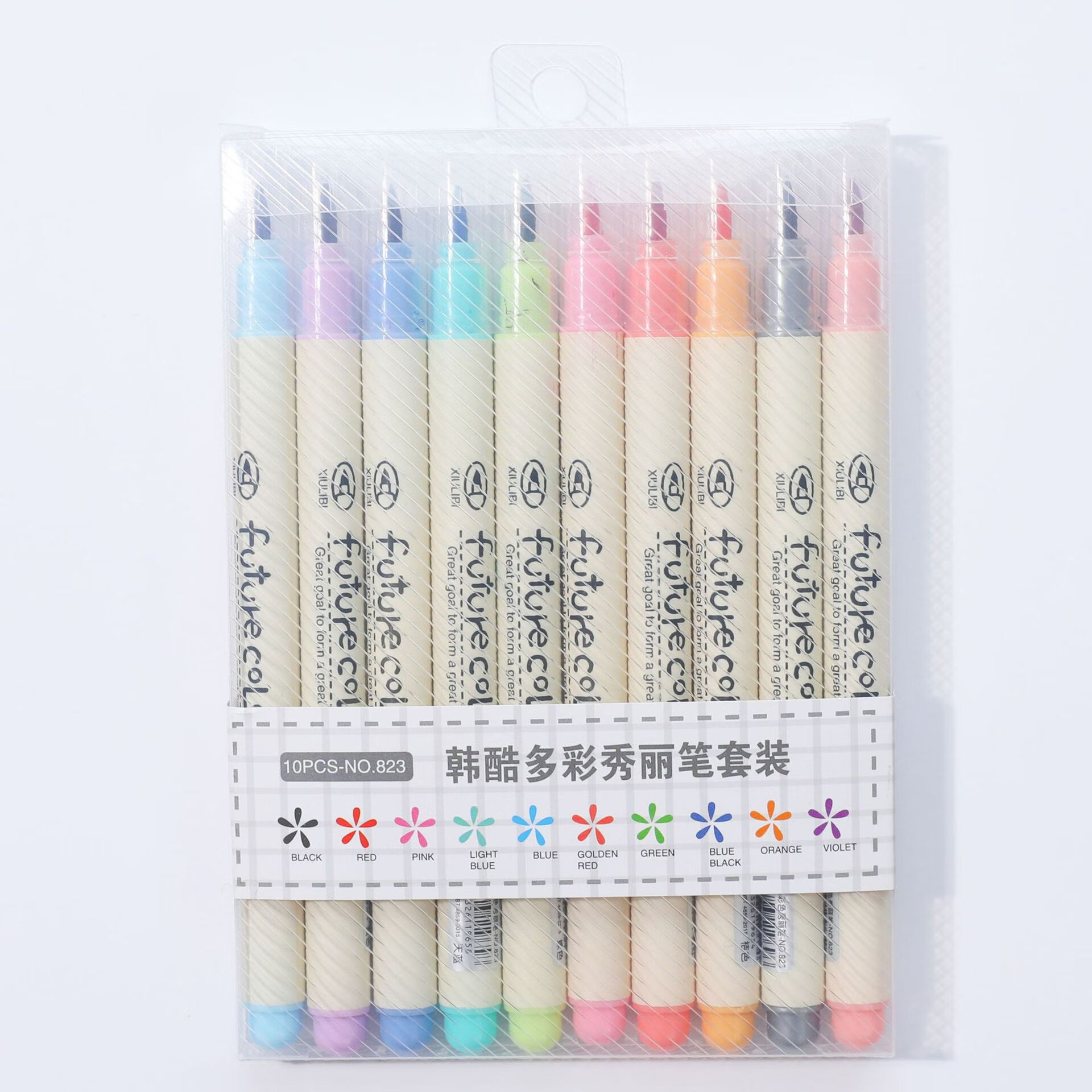 韩酷软毛笔小楷签名女生秀丽笔 手帐用水彩笔套装毛笔软笔 10色装 10