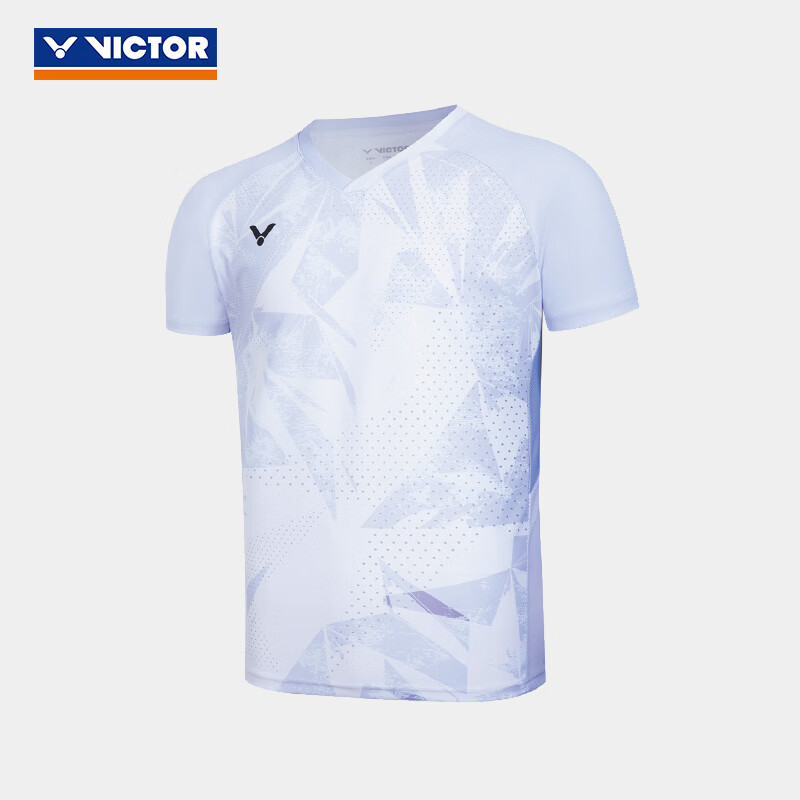 威克多（VICTOR）羽毛球服胜利26年新男女款运动服透气速干短袖T桖排汗比赛训练服 T60017 T浅紫 M