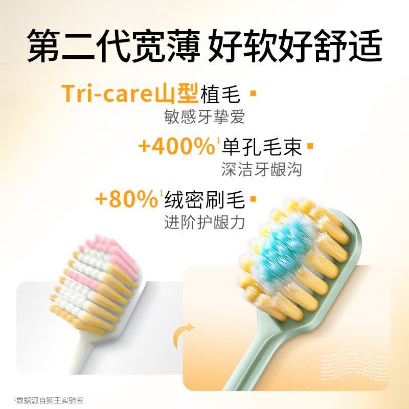 狮王细齿洁宽薄宽头【檀健次同款】软毛牙刷 颜色随机 (新老包装随机) 宽薄 8支 茶抗敏+椰护龈+珍珠白+火山炭