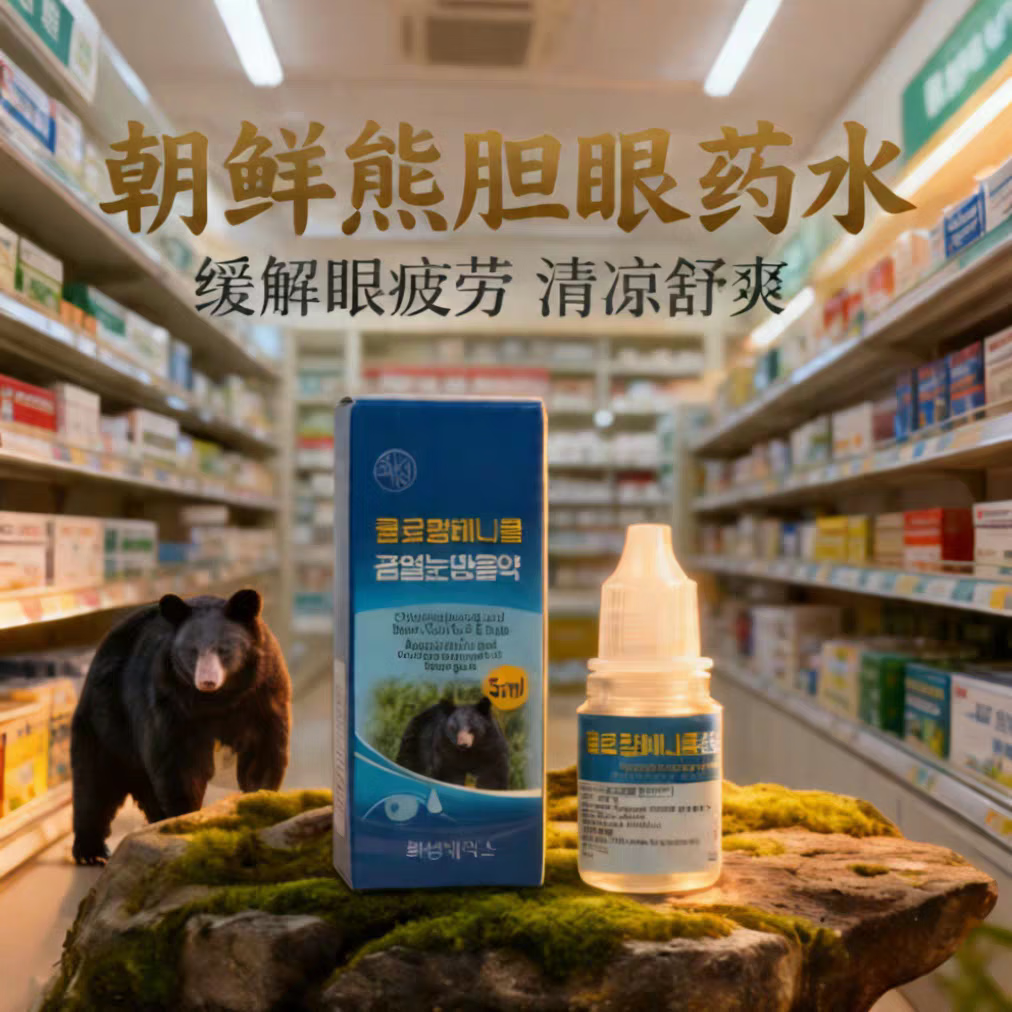 朝鲜代购朝鲜熊胆眼药水5ml原装正品眼部清爽双效护眼守护双眼 5ml*1瓶