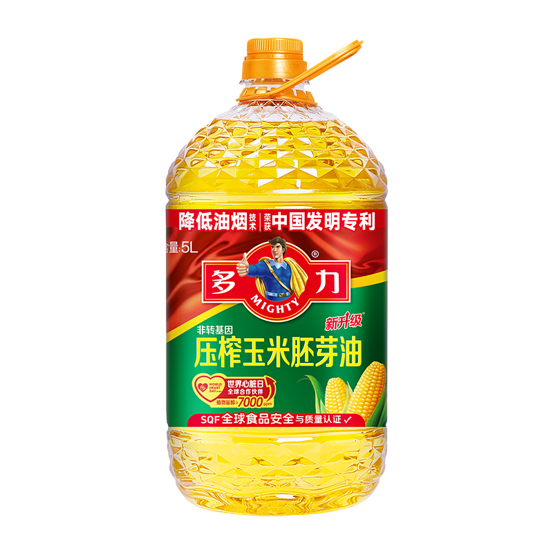 多力压榨玉米胚芽油5L 非转基因食用油