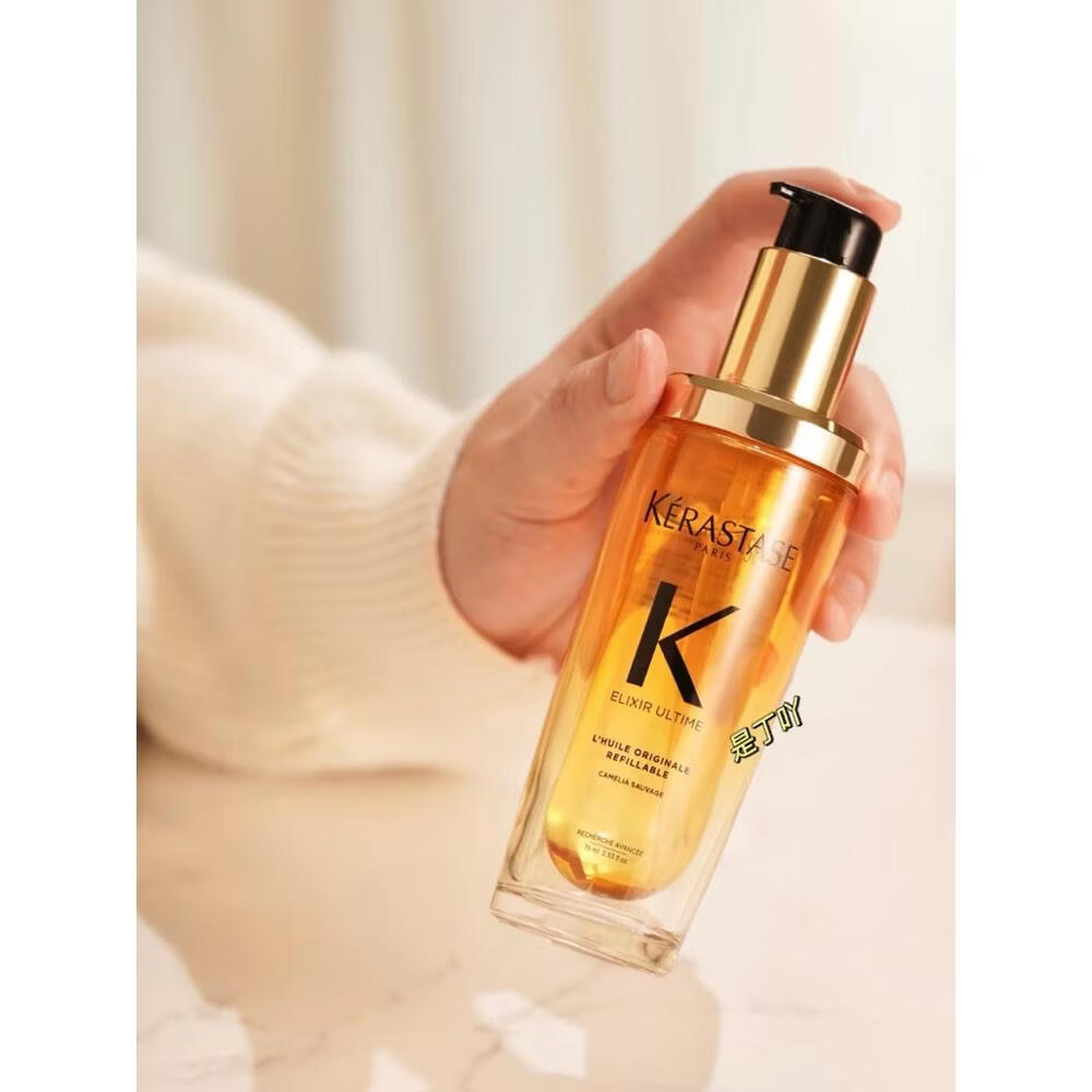 卡诗（KERASTASE）鎏金山茶花鎏金山茶花护发精油+替换装滋养亮泽修护防毛躁 红油75ml