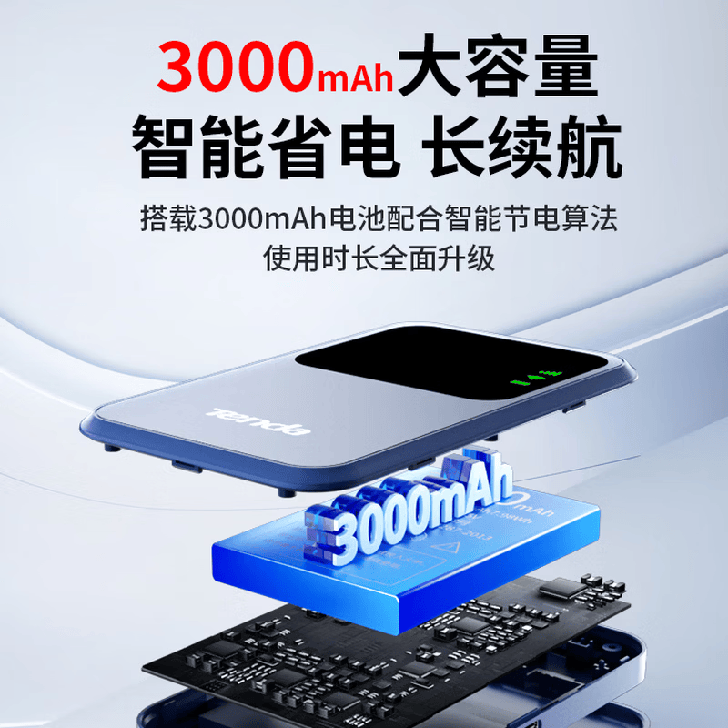 腾达（Tenda）随身wifi移动无线wifi6无限速流量卡无线网卡全网通免插卡便携高速路由器家用车载通用网络 旗舰版【3000毫安超长续航】三网通WIFI6