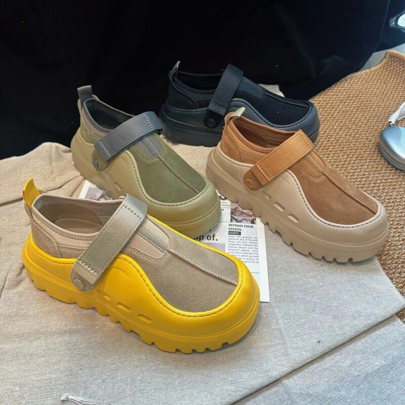 UGG EVERSHEEPSKINS2026新款夏季女士魔术贴塔斯曼王一博同款低帮彩壳男鞋厚底休闲鞋 UGG同款黑色 45