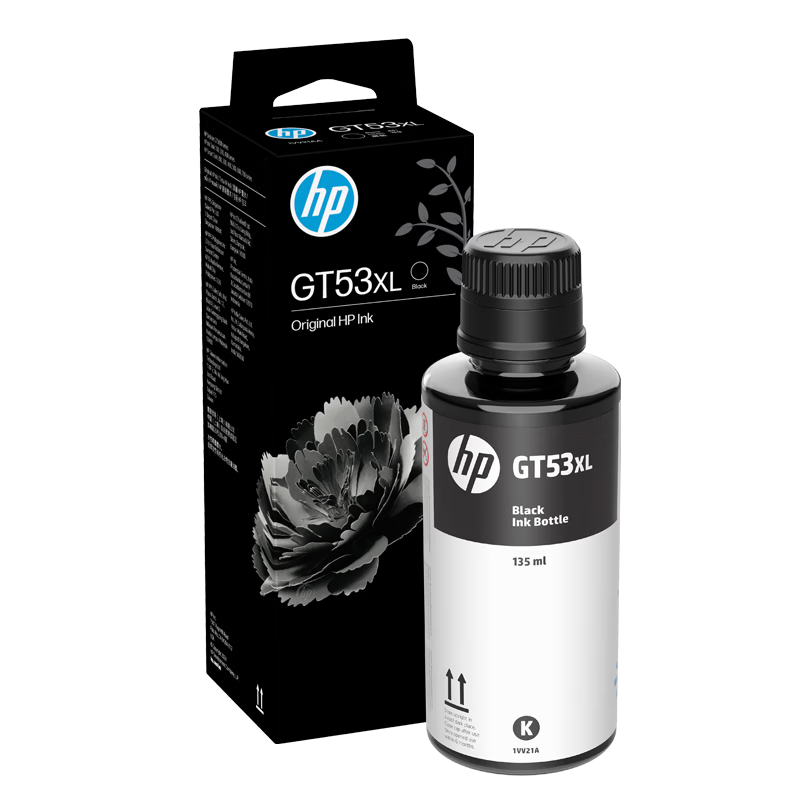 惠普（HP）GT51/53XL原装黑色墨水 适用hp tank310/410/5810/5820/418/411/419/518/519打印机 135ml