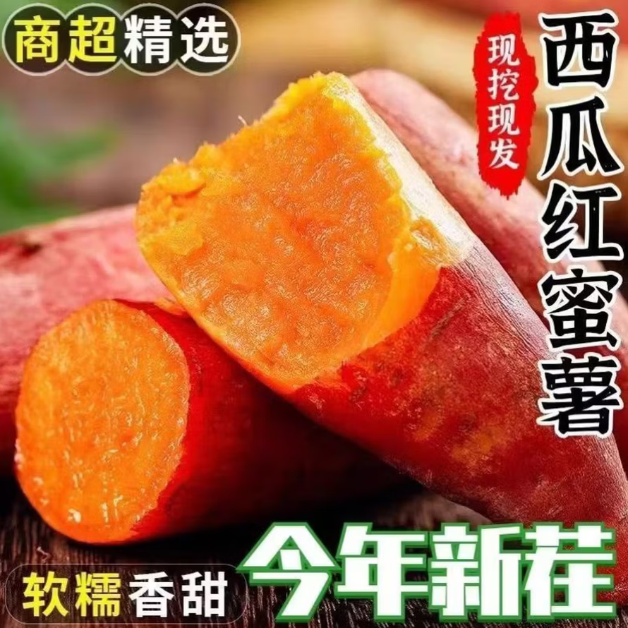 佑嘉木现挖沙地西瓜红蜜薯红薯新鲜农家糖心番薯烤地瓜山芋软糯批发包邮 净重4.5斤