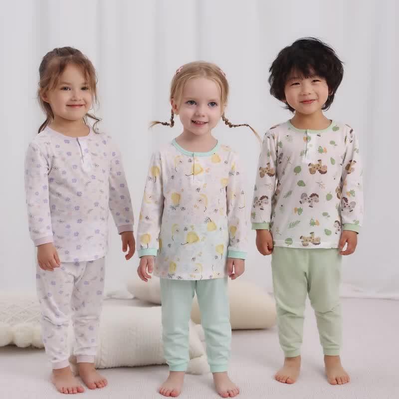丽婴房(Les enphants)【天丝】儿童睡衣夏季家居服男童女童天丝家居服空调服内衣套装 粉色-长袖套装 110 cm【建议3-4岁】