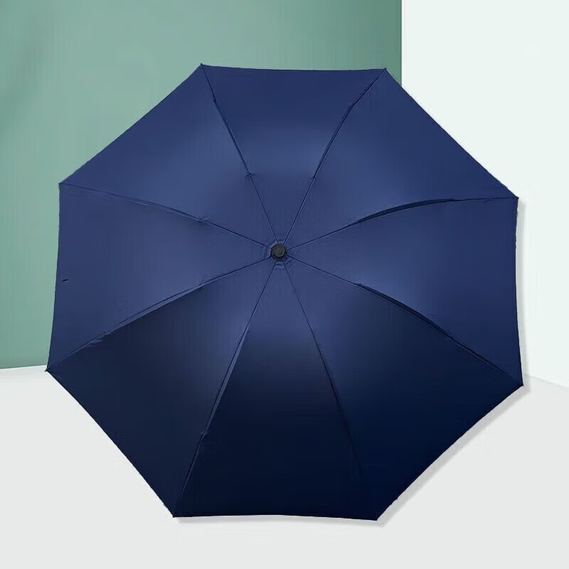 【甄选直发】晴雨两用8骨水果折叠黑胶UV防晒遮阳晴雨两用伞柠自 纯色【蓝色】UV 手动 手动开合