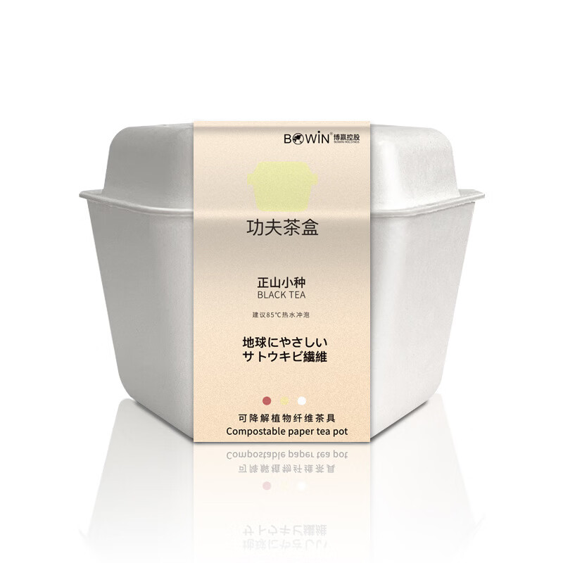 星舵博赢客会茶盒子便携功夫一次性茶具套装泡茶甘蔗渣杯子旅行茶具 六边形裸盒(无腰封无茶包)