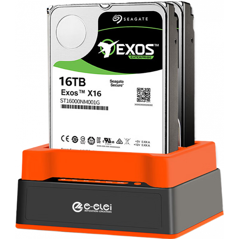 e磊（elei）移动硬盘盒硬盘座2.5/3.5英寸硬盘盒子usb3.0双硬盘底座外置