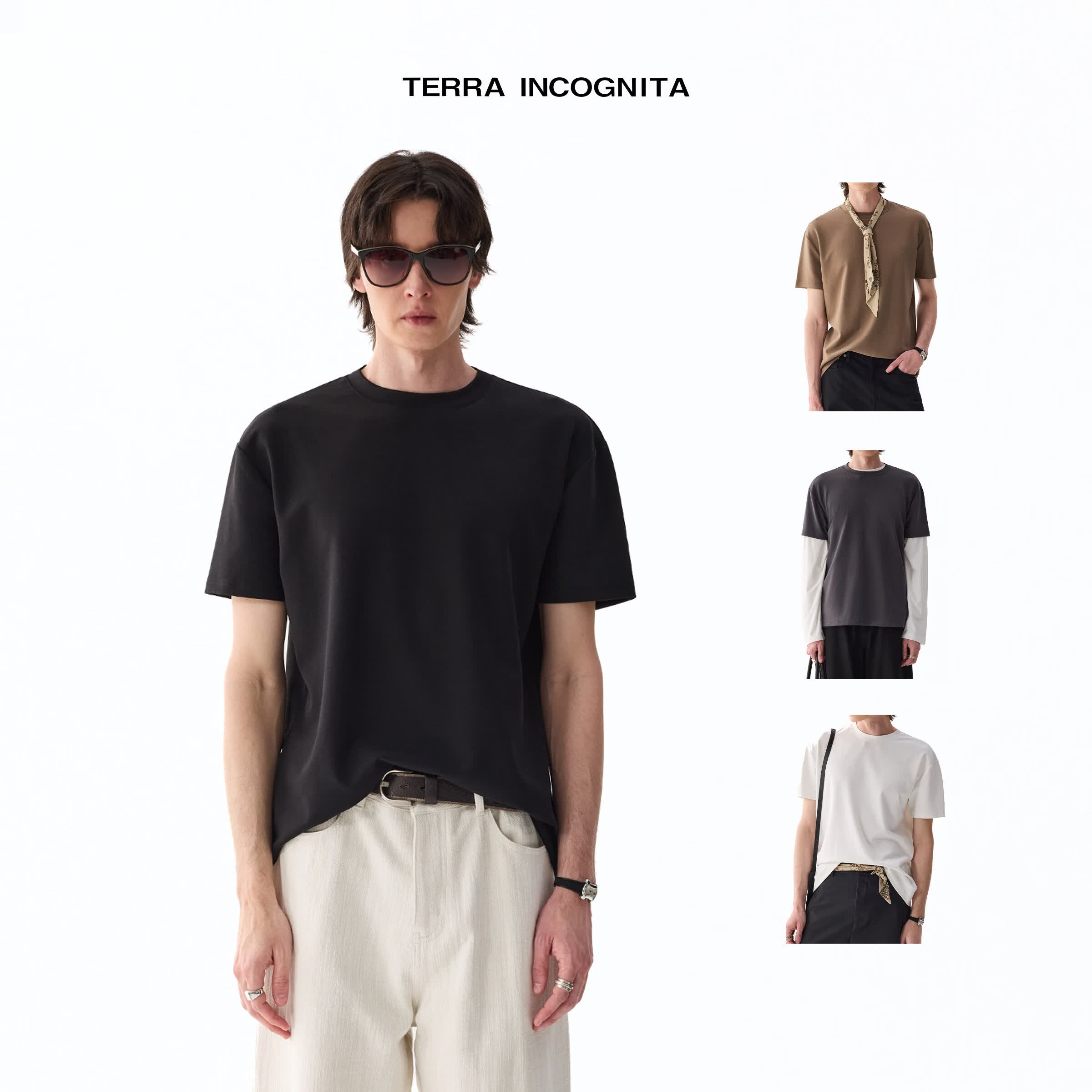 TERRAINCOGNITA【26SS】Birla莫代尔亲肤面膜T恤舒适透气日常夏季口粮款 黑色 S