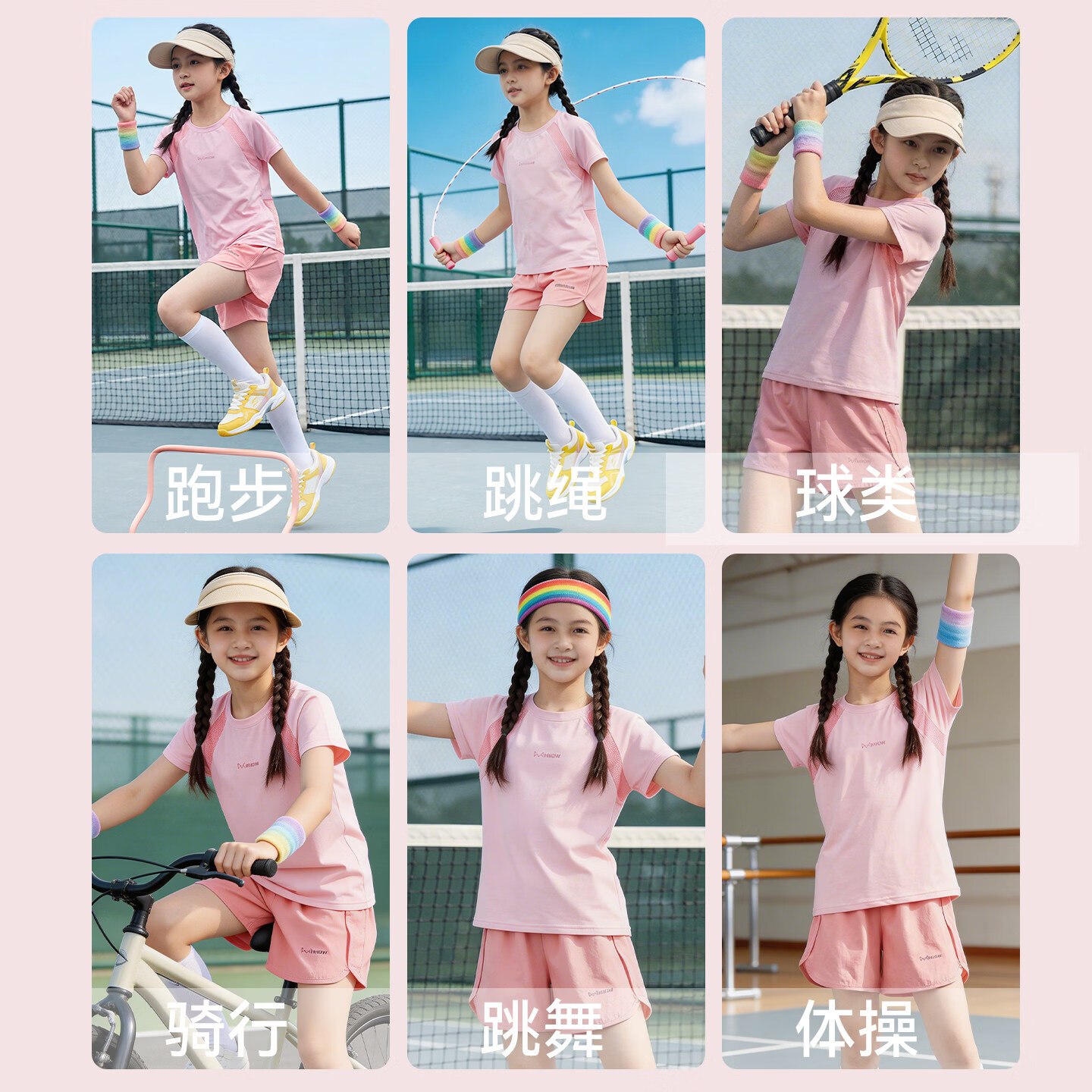 猫人(MiiOW)儿童速干运动套装新款男女童夏季两件套网孔透气短袖短裤 白色套装 【A类标准 舒适更安心】 120 【建议105-115cm/-30-35斤】