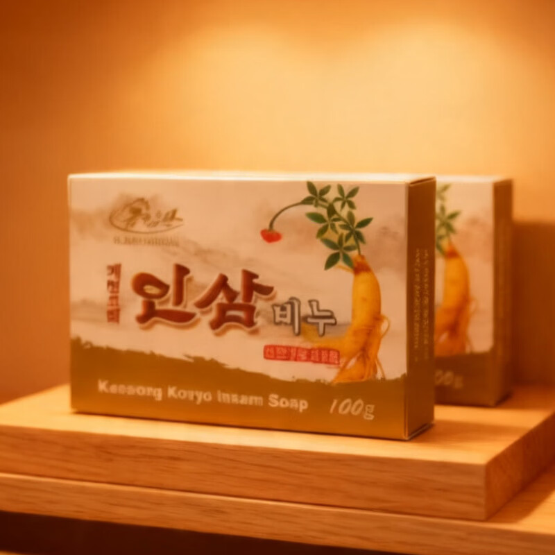 朝鲜人参皂金刚山牌人参皂天然植物萃取手工精油洁面皂旅游纪念品 100g/盒