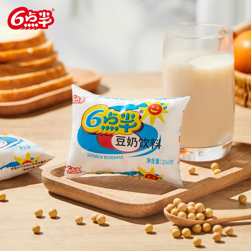 6点半六点半豆奶150ml*30袋整箱经典童年豆奶广西童年豆奶植物蛋白饮料 六点半经典原味150mL*30袋配吸管