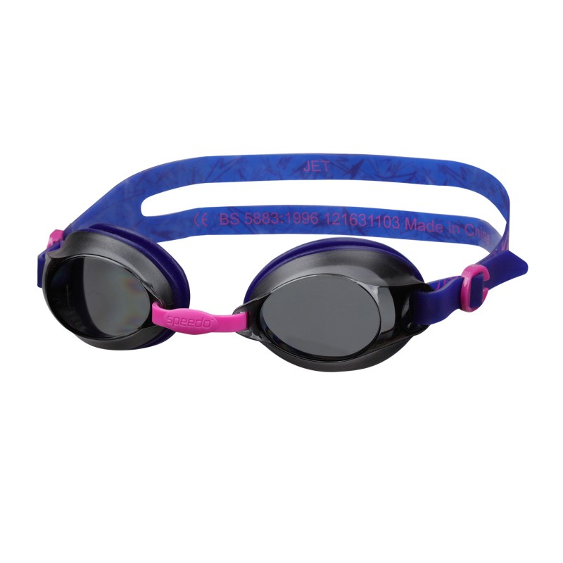 speedo速比涛男女士通用防水防雾游泳眼镜 训练可拉伸式可调节泳镜 紫色/粉色