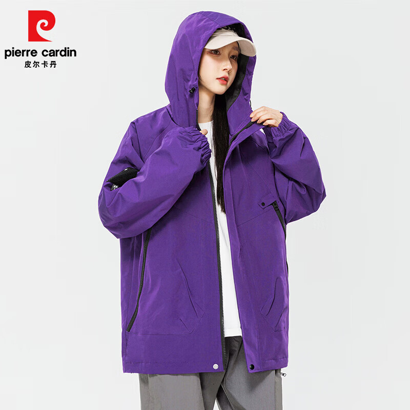 皮尔卡丹（pierre cardin）2026春季冲锋夹克外套男宽松潮流牌户外登山服百搭情侣款上衣 荧光绿 【单件】 【男女同款】 M