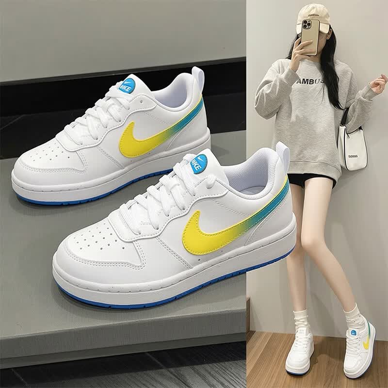 耐克（NIKE）女鞋 官方 2026夏季新款COURT运动鞋时尚复古休闲鞋低帮板鞋子女 100-白黄撞色/晒图退10 37.5