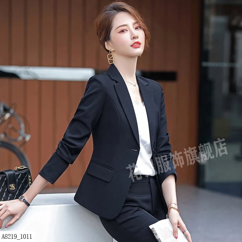 新款时尚黑色小西装外套女职业套装女上班工作服女士西服4s店销售正装