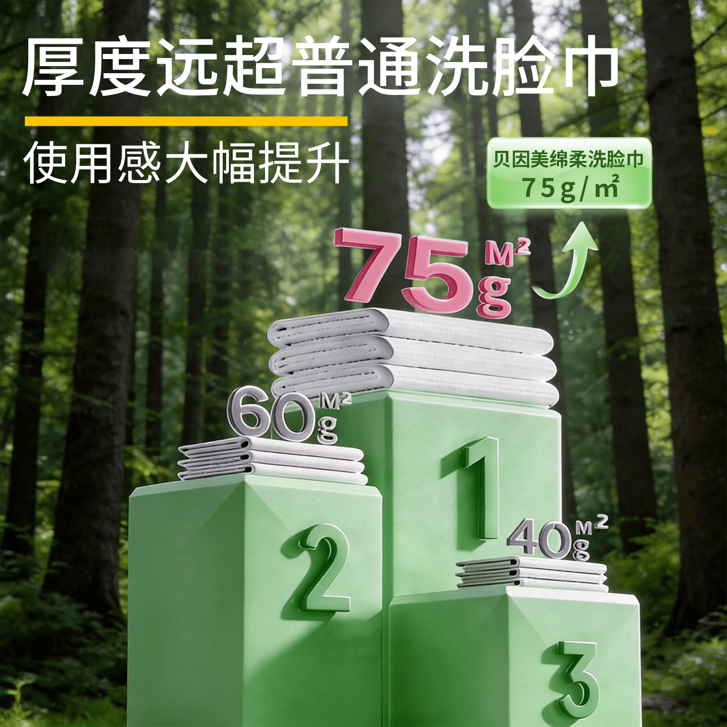 贝因美（Beingmate）一次性洗脸巾加大加厚悬挂式绵柔巾干湿两用洁面擦脸巾 110抽3提【悬挂式实惠装】