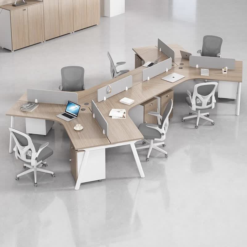 溥畔现代简约办公卡座组合屏风工作位员工办公桌可定制多人位 十人位[含柜，椅]