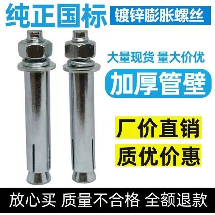维诺亚正国标膨胀螺丝加长膨胀螺栓螺丝大全彭张螺丝澎涨丝MMM 国标膨胀螺丝【强烈】 /M6*60国标【6个】打孔10