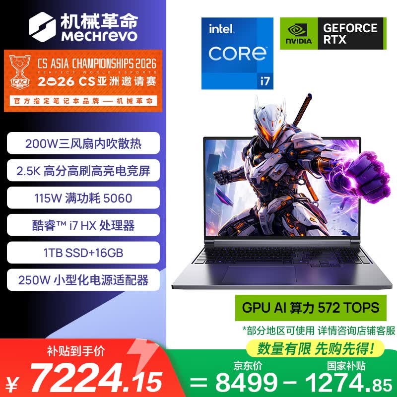 机械革命极光X 2026新款 (i7-13700HX 16G 1T RTX5060 灰)游戏本笔记本电脑