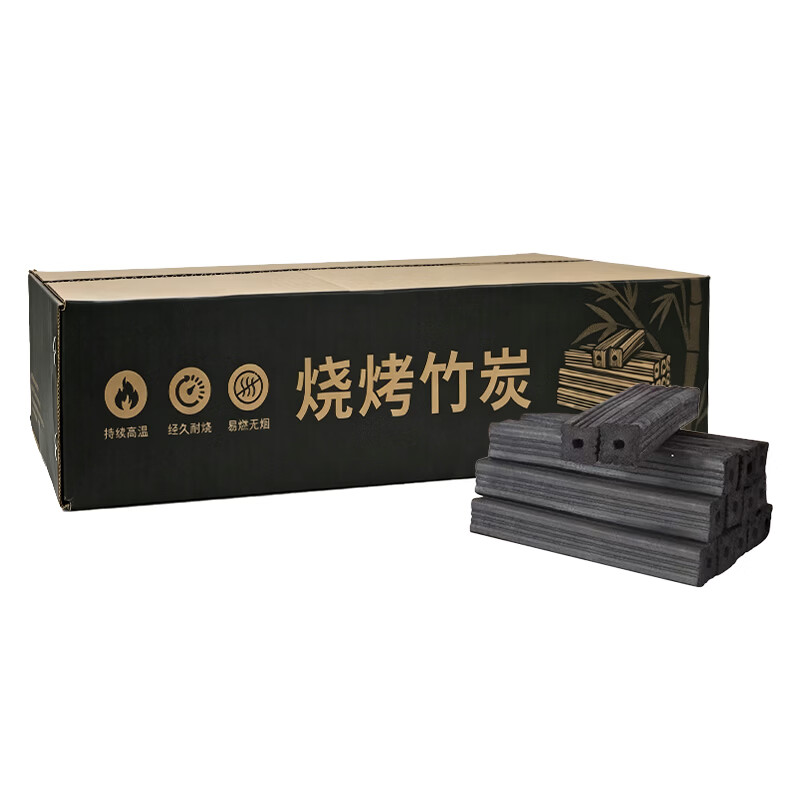 京安途(Jauto)MOON LENCE无烟烧烤木炭竹炭木碳条形空心 围炉取暖火锅炭 8斤