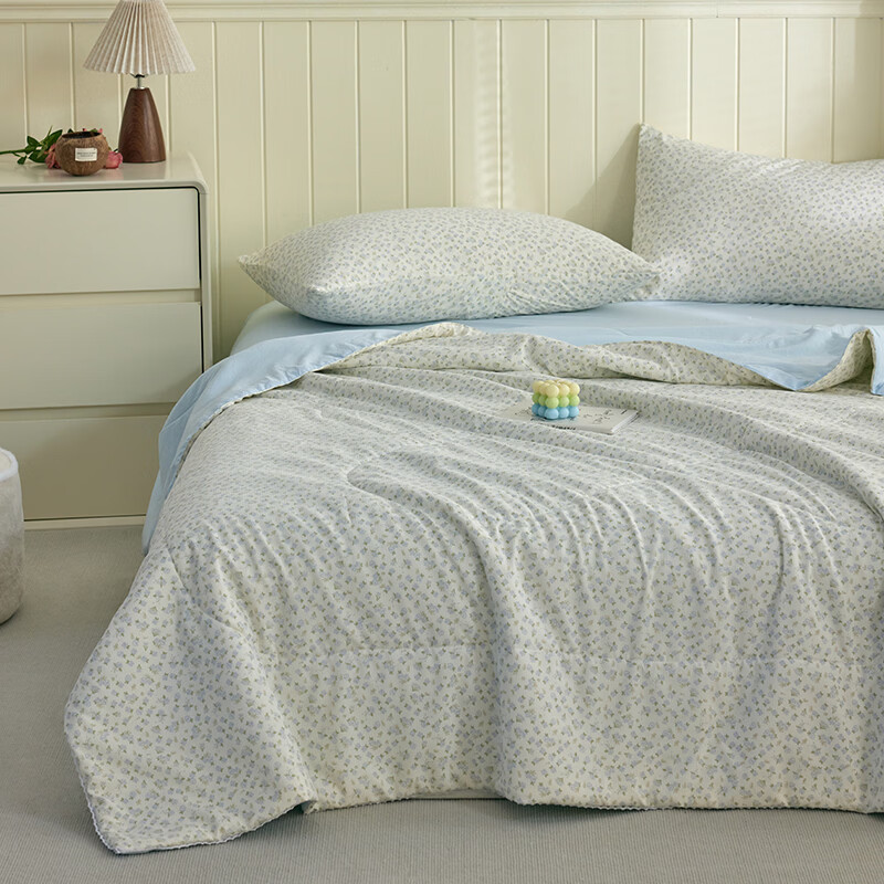 多喜爱（Dohia）夏凉被子空调被芯棉被子春秋四季通用家用卧室透气不闷汗夏凉被子 全棉填充透气夏凉被【花前悦夏】 1.2-1.5米床适用【152*218cm】 夏被