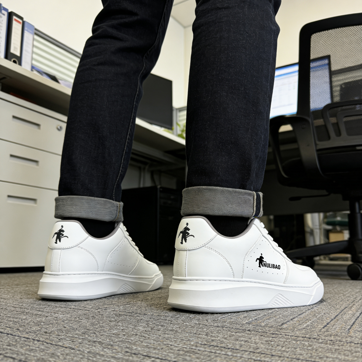 勤豹（NULIBAO）【抗污免洗】小白鞋男士增高夏季透气厚底休闲潮流运动高端柔软 白色 44 (270mm)