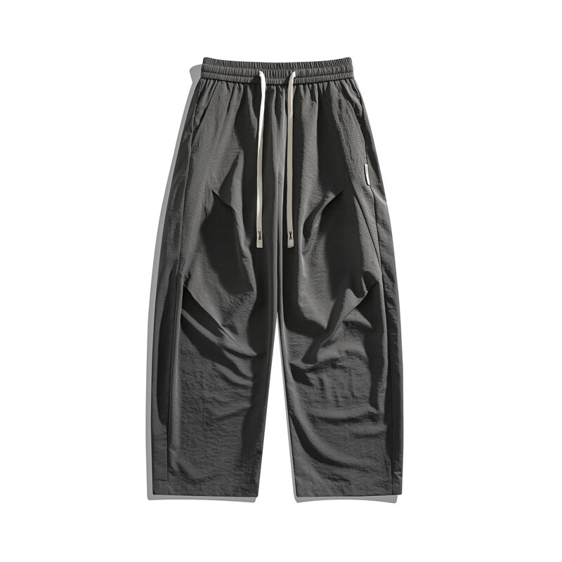 ROYAL PALM POLO SPORTS CLUB美式运动休闲裤男士夏季薄款宽松直筒阔腿大码潮流长裤子男 绿灰色 XL